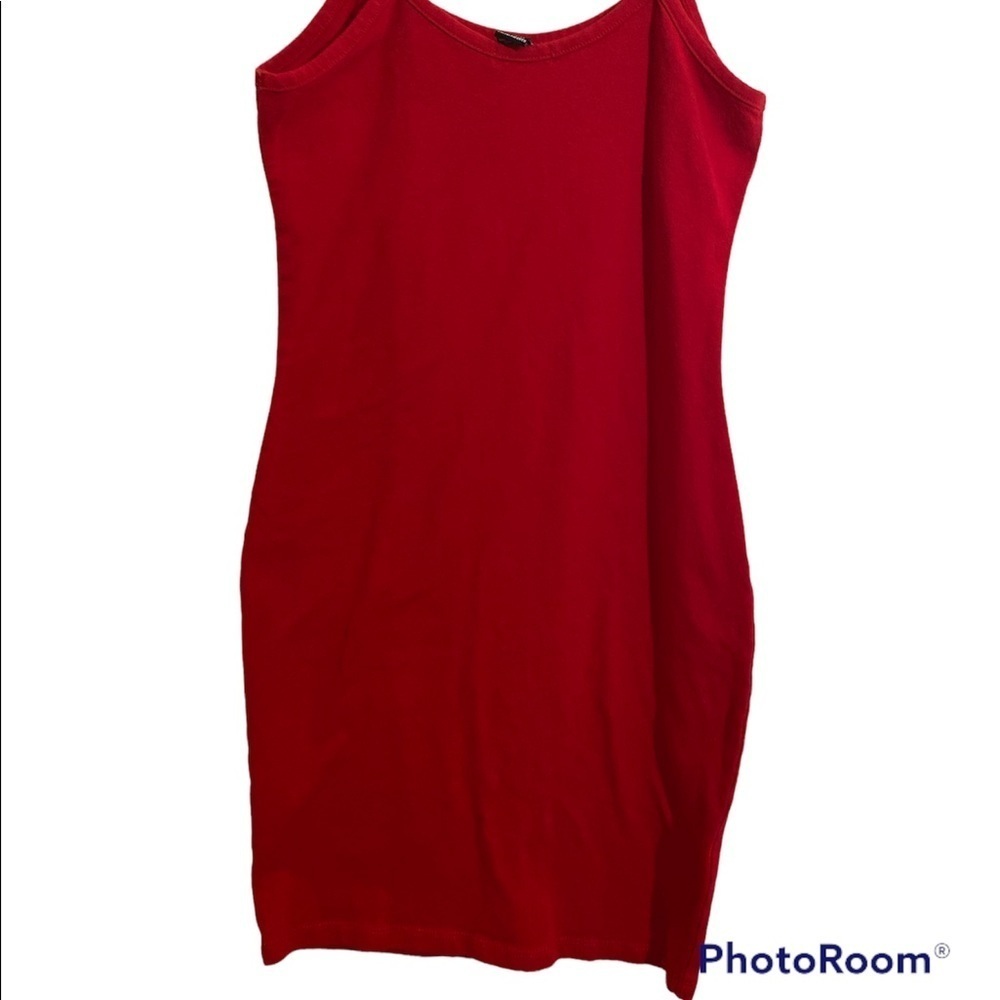 Fashion nova red bodycon tank T-shirt dress small